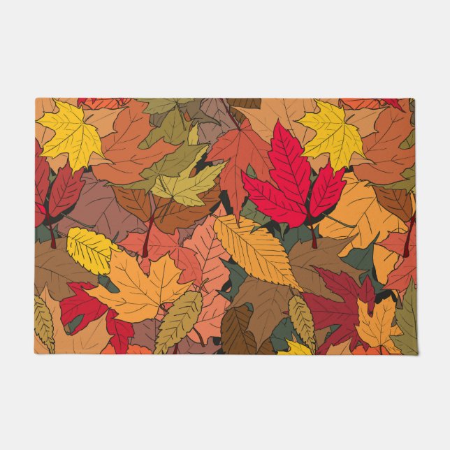 Colorful autumn leaves doormat (Front)