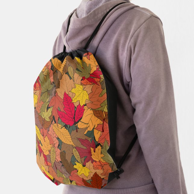 Colorful autumn leaves drawstring bag (Insitu)