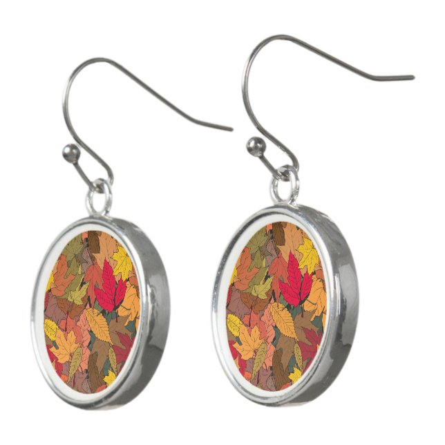 Colorful autumn leaves earrings (Angled)