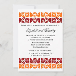 Colorful Autumn Leaves Engagement Party Invitation