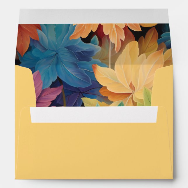 Colorful Autumn Leaves Envelope (Back (Bottom))