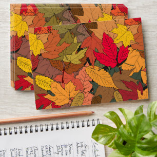 Colorful autumn leaves envelope