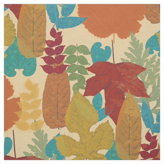 Colorful Autumn Leaves Fabric (Swatch)