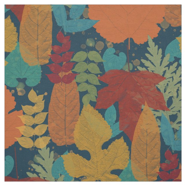 Colorful Autumn Leaves Fabric (Swatch)
