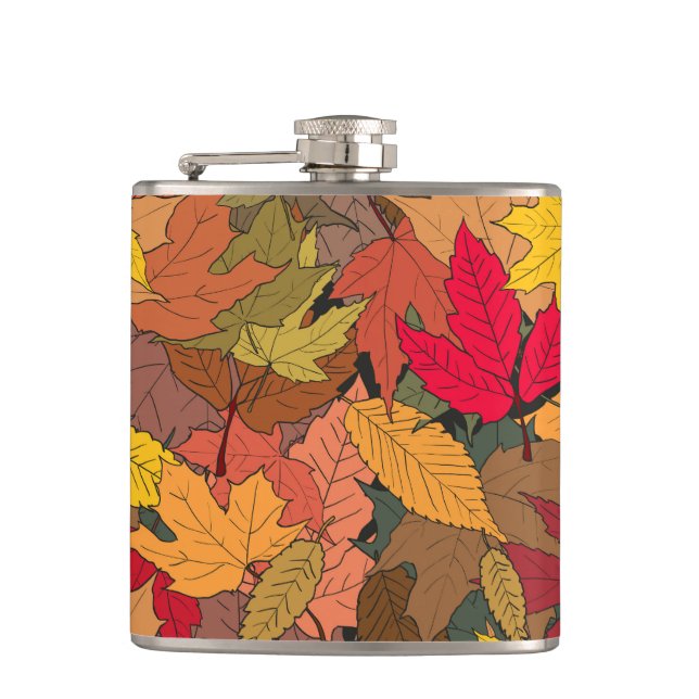Colorful autumn leaves flask (Front)