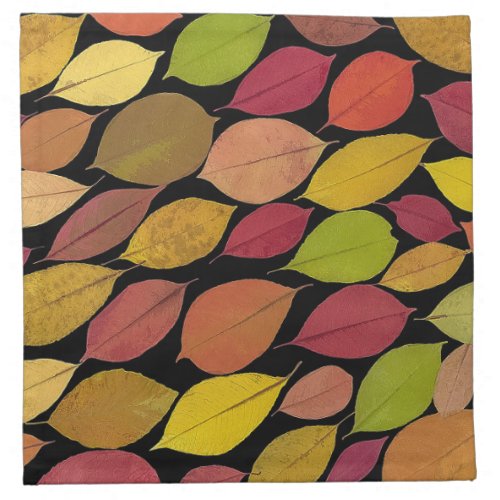 Colorful Autumn Leaves Foliage Acrylic Artwork  Cloth Napkin