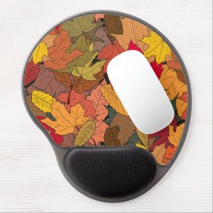 Colorful autumn leaves gel mouse pad