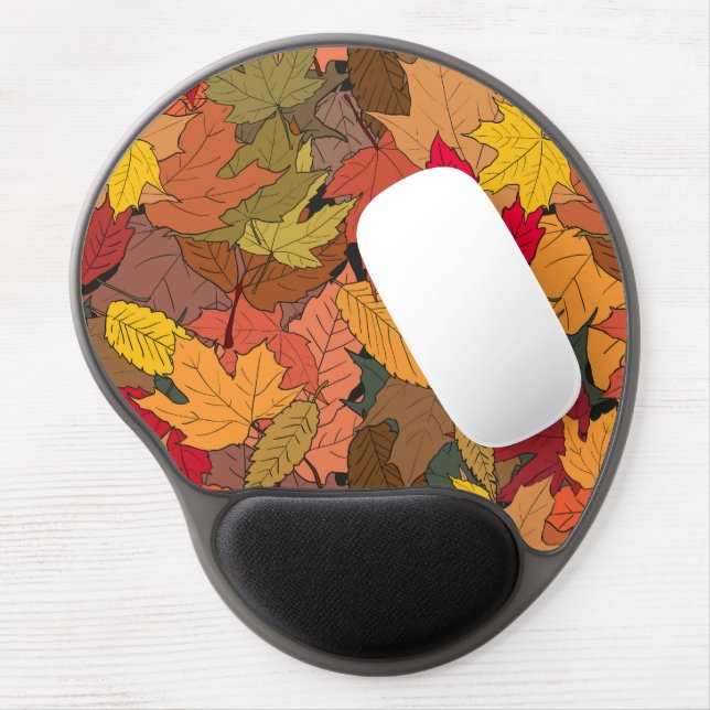Colorful autumn leaves gel mouse pad (Left Side)