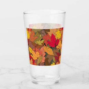 Colorful autumn leaves glass