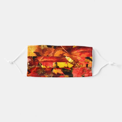 Colorful Autumn Leaves gold red orange maple leaf Adult Cloth Face Mask