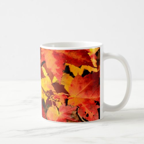 Colorful Autumn Leaves gold red orange maple leaf Coffee Mug