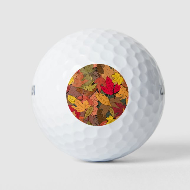 Colorful autumn leaves golf balls (Front)