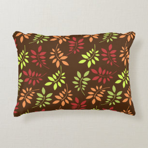 Colorful Autumn Leaves in Warm Tones Accent Pillow