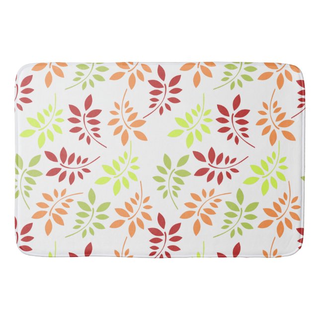 Colorful Autumn Leaves in Warm Tones Bath Mat (Front)