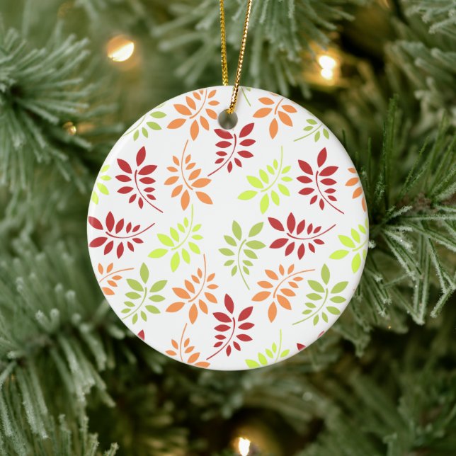 Colorful Autumn Leaves in Warm Tones Ceramic Ornament (Tree)