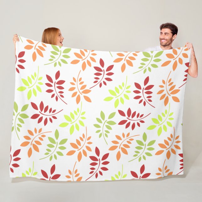 Colorful Autumn Leaves in Warm Tones Fleece Blanket (In Situ)