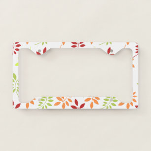 Colorful Autumn Leaves in Warm Tones License Plate Frame