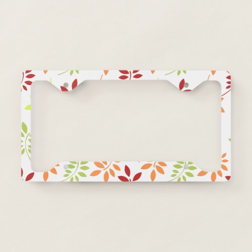 Colorful Autumn Leaves in Warm Tones License Plate Frame