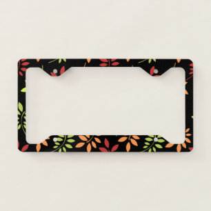 Colorful Autumn Leaves in Warm Tones License Plate License Plate Frame
