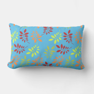 Colorful Autumn Leaves in Warm Tones Lumbar Pillow