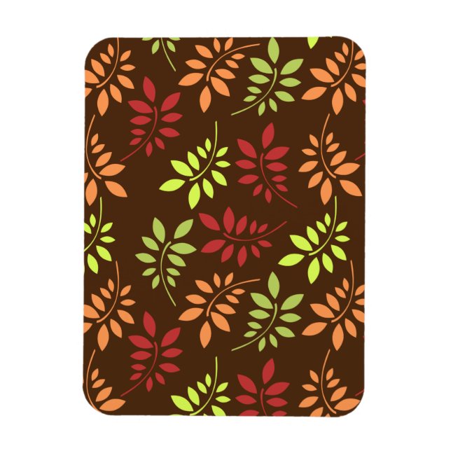 Colorful Autumn Leaves in Warm Tones Magnet (Vertical)