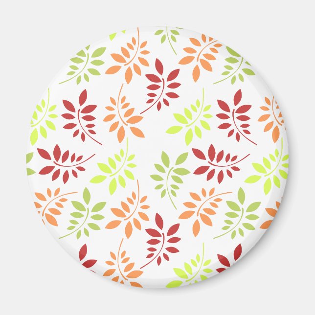 Colorful Autumn Leaves in Warm Tones Magnet (Front)