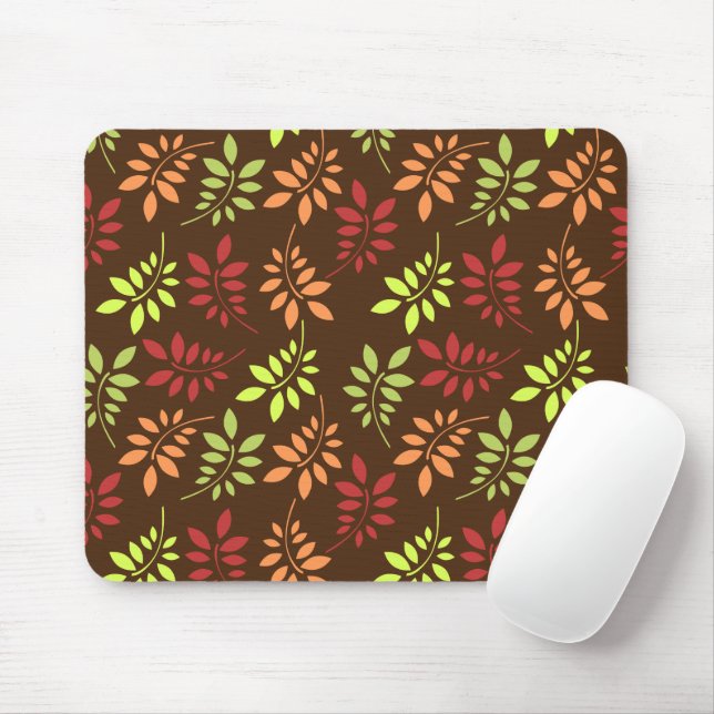 Colorful Autumn Leaves in Warm Tones Mouse Pad (With Mouse)