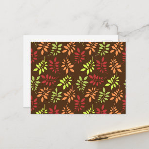 Colorful Autumn Leaves in Warm Tones Postcard
