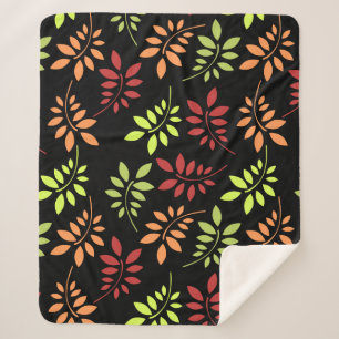 Colorful Autumn Leaves in Warm Tones Sherpa Blanke Blanket