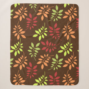 Colorful Autumn Leaves in Warm Tones Sherpa Blanket