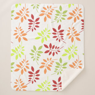 Colorful Autumn Leaves in Warm Tones Sherpa Blanket