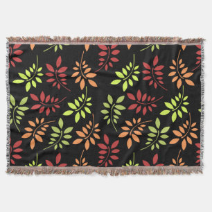 Colorful Autumn Leaves in Warm Tones Throw Blanket
