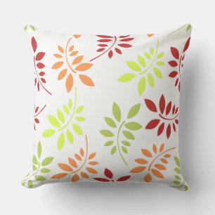 Colorful Autumn Leaves in Warm Tones Throw Pillow