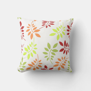 Colorful Autumn Leaves in Warm Tones Throw Pillow