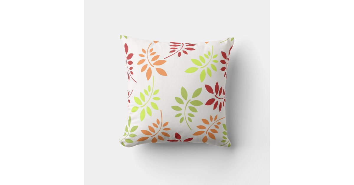 Colorful Autumn Leaves in Warm Tones Throw Pillow Zazzle
