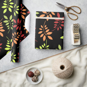 Colorful Autumn Leaves in Warm Tones Wrapping Pape Paper