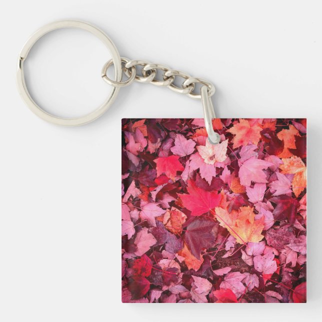 Colorful Autumn Leaves Keychain (Front)