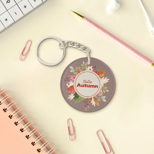 Colorful autumn leaves Keychain