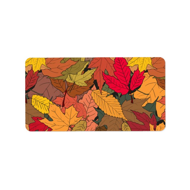 Colorful autumn leaves label (Front)