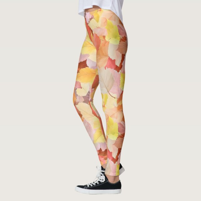 Colorful Autumn Leaves Leggings (Left)