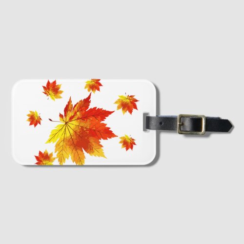 Colorful autumn leaves luggage tag