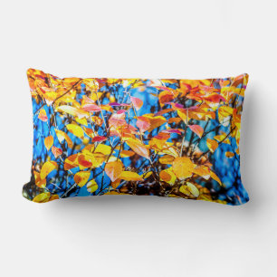 Colorful Autumn Leaves Lumbar Pillow