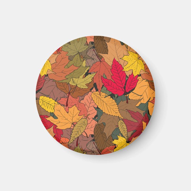 Colorful autumn leaves magnet (Front)