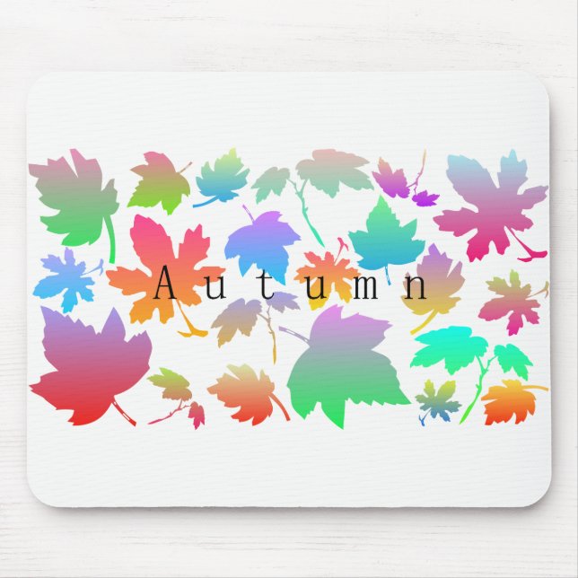 Colorful autumn leaves mouse pad (Front)