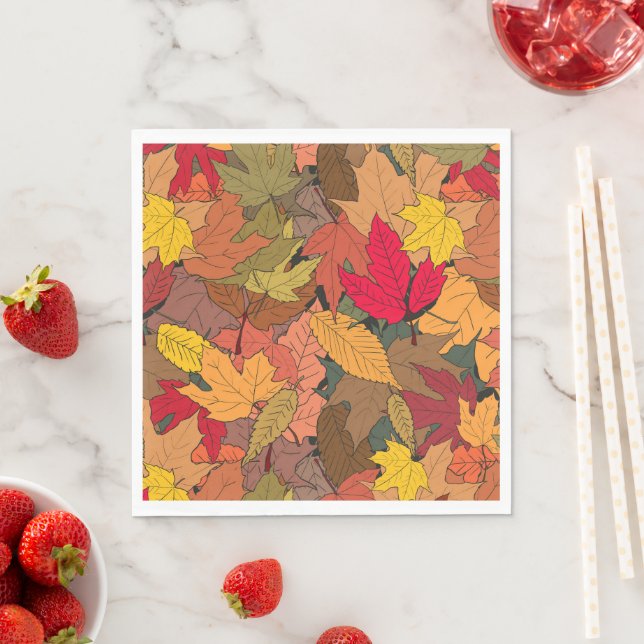 Colorful autumn leaves napkins (Insitu)