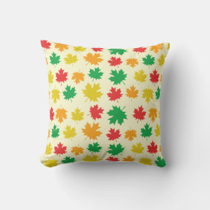 Colorful Autumn Leaves - Nature Pattern Throw Pillow