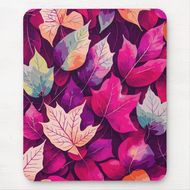Colorful Autumn Leaves Pattern-68218 Mouse Pad (Front)