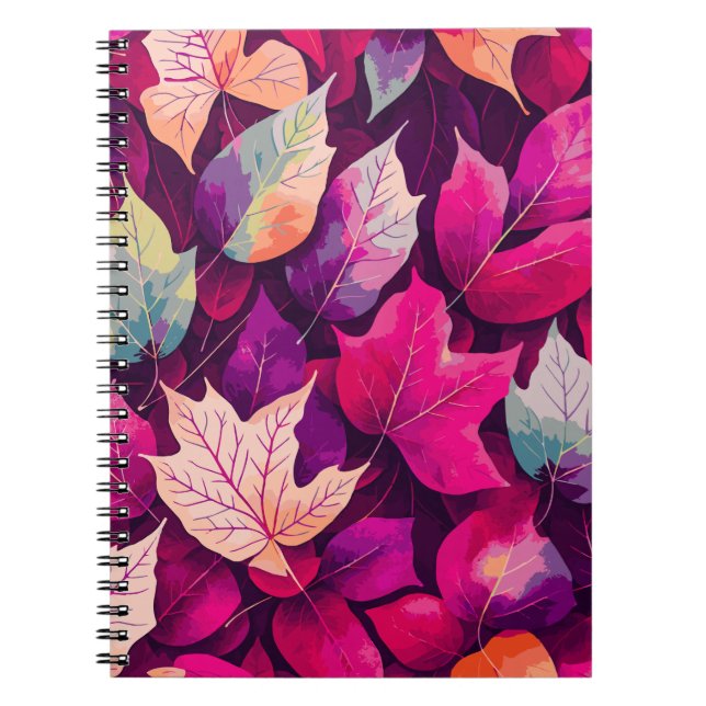 Colorful Autumn Leaves Pattern-68218 Notebook (Front)