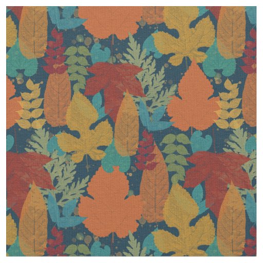 Colorful Autumn Leaves Pattern Fabric