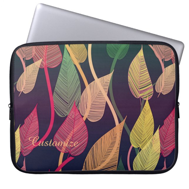 Colorful Autumn Leaves Pattern Laptop Sleeve (Front)